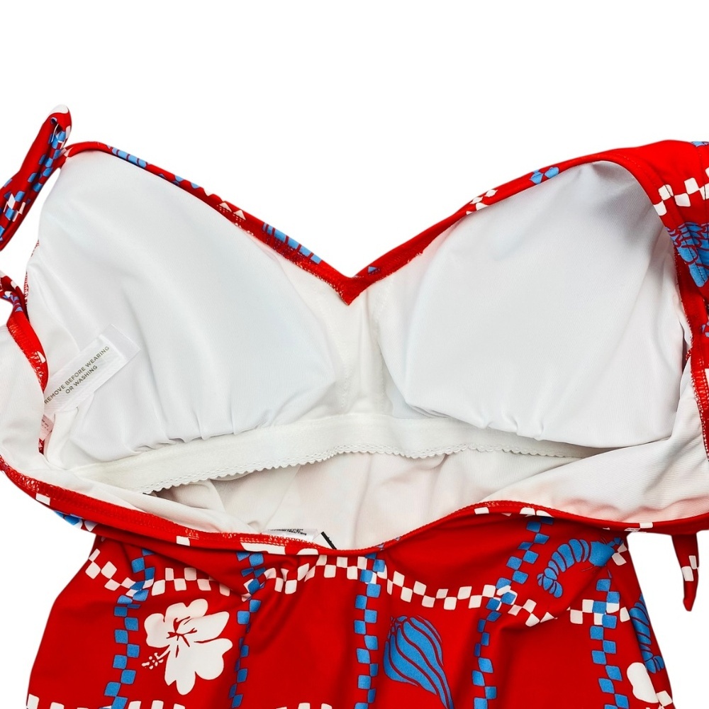 LOFT Beachcomber Plunge Bow Tie One Piece Swimsuit Size M -NWOT - Picture 5 of 9